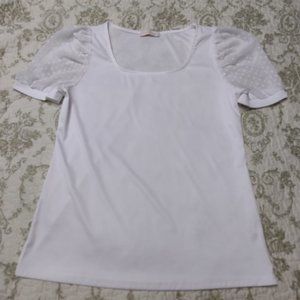 Belle Poque Ladies Short Sleeves 50s Retro Vintage Puff Sleeves Scoop, size L